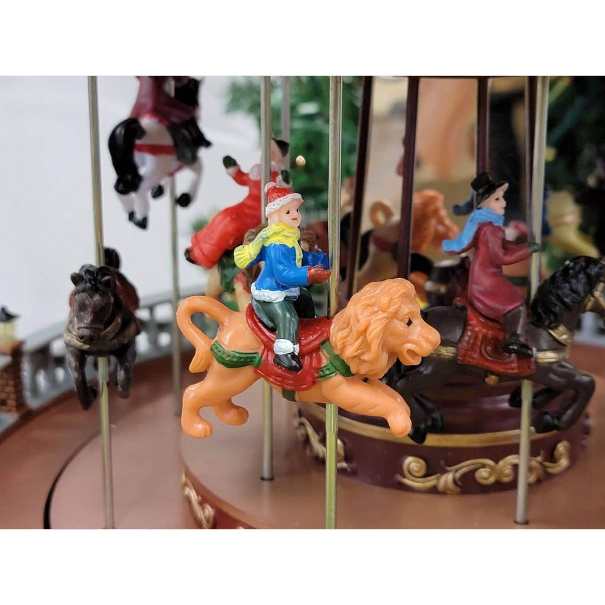 Wizardi Christmas Carousel Decoration Animated Christmas Village